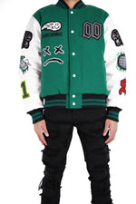 "Heaven is Calling" Varsity Jacket - Green